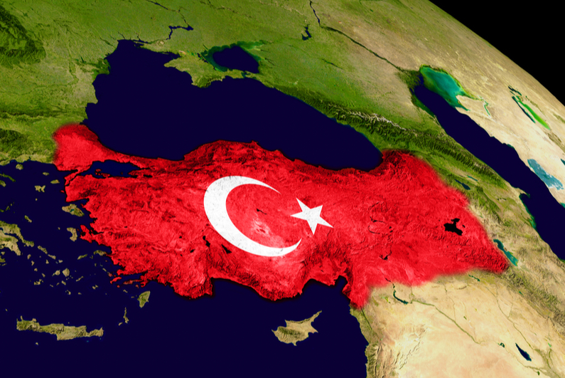 Map showing Turkey