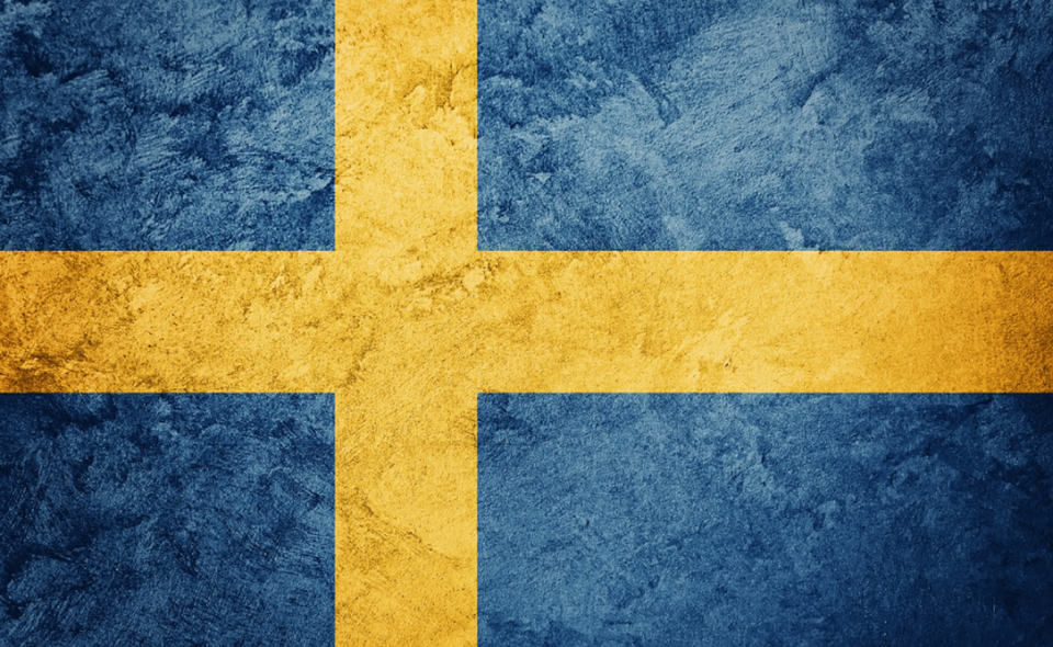 Sweden flag with grunge texture