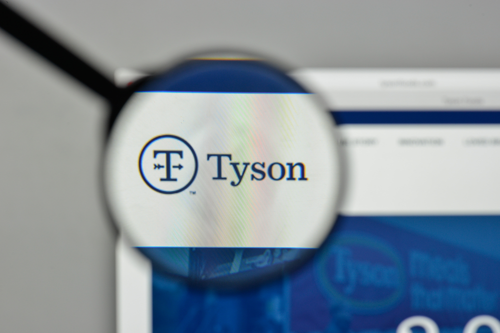 Tyson logo on website seen through a magnifying glass