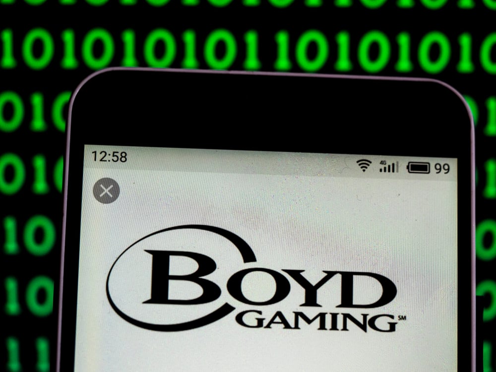 Boyd Gaming logo on smartphone