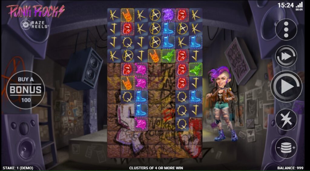 Punk Rocks slot reels by Rogue