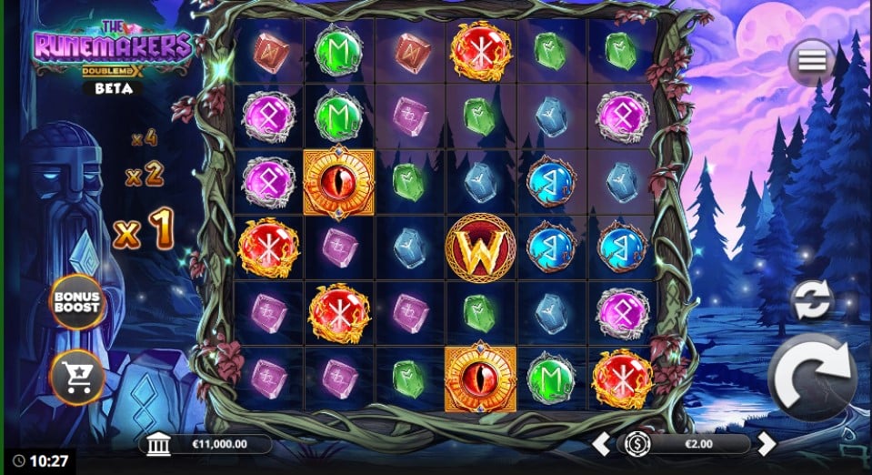 The Runemakers DoubleMax slot reels by Bang Bang Games